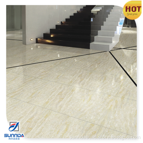 Premium Quality White Ivory Cream Polished Full Body Wear Resistant Bathroom Porcelain Wall Floor Tiles 600x600